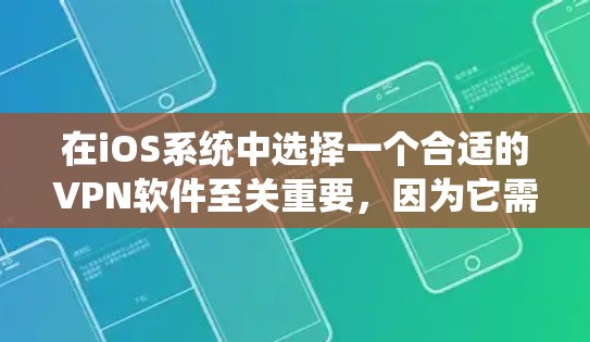 在iOS系统中选择一个合适的VPN软件至关重要，因为它需要支持iOS设备，并且功能要强大，适合处理每天可能使用的流量。以下是几个推荐的VPN软件，每个软件都有其独特的功能和适用场景