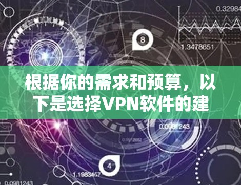 根据你的需求和预算，以下是选择VPN软件的建议